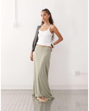 Monki Falda Larga Vaporosa De -Verde - Neutro