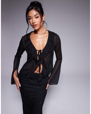 New Look Co-ord Embellished Chiffon Blouse - Black