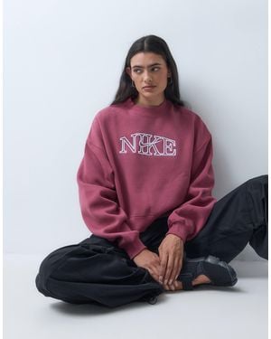 Nike Studio fleece mittelschweres sweatshirt mit grafikprint - Lila