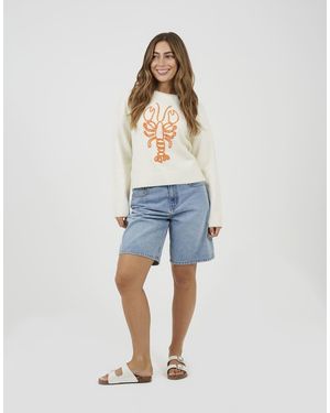 Brave Soul Jersey Con Bordado De Langosta De -Blanco - Azul