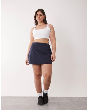 4505 Curve Active Tennis Skirt With Under Shorts And Phone Pocket - Blue