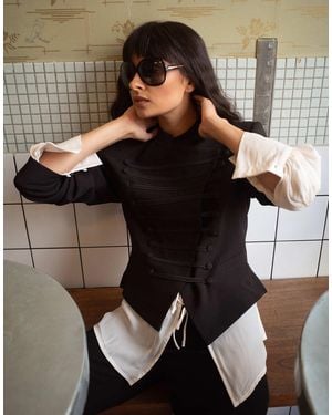 NA-KD Taillierter napoleon-blazer - Schwarz