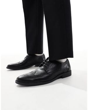 Threadbare Faux Leather Brogues - Grey