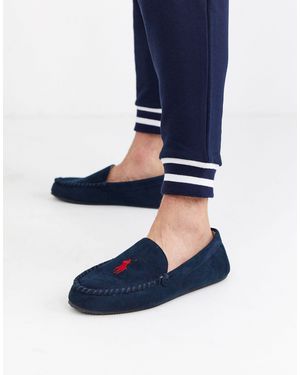 Ralph Lauren Mens Navy Dezi Iv Moccasin Slippers - Blue