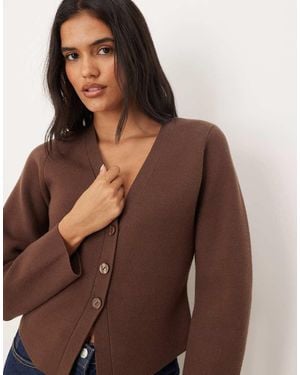 Abercrombie & Fitch Barrel Sleeve Cardigan - Brown