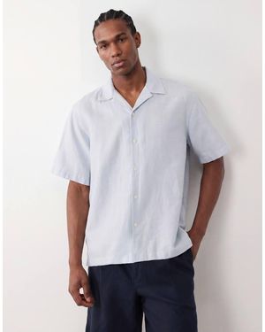 SELECTED Linen-blend Short Sleeve Shirt - White