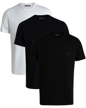 French Connection 3 Pack Cotton Crew Neck Short Sleeve T-Shirts - Black
