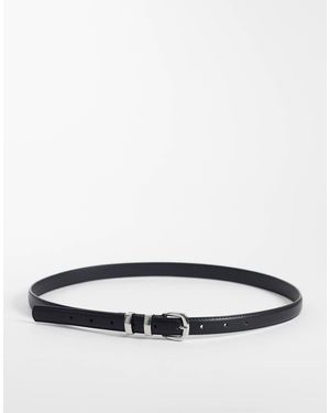 JJXX Ceinture en cuir avec boucle argentée - Blanc