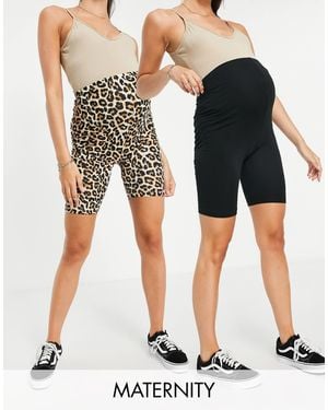 Mama.licious Mamalicious Maternity Cotton 2-pack Shorts - Black