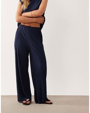 Vila – plissee-hose - Blau