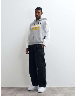 ASOS Felpa Senza Maniche Con Cappuccio E Zip, Effetto Crackle, Mélange - Bianco