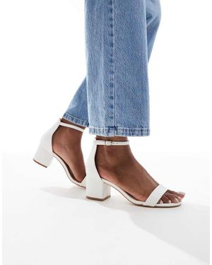 SEQWL Sandalias Blancas Con Tacón Grueso De Altura Media Hallie De -Blanco - Multicolor