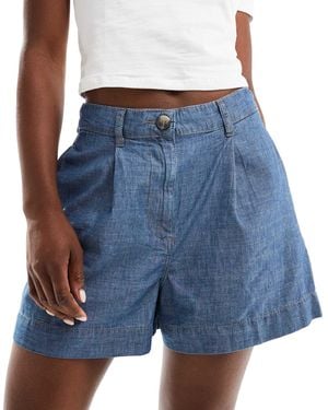 Mango Denim Look Relaxed Shorts - Blue