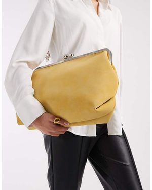 ASOS Velvet Touch Oversized Frame Clutch Bag - Yellow