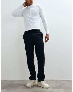 Threadbare Hose mit geradem bein, kordelzugbund und bügelfalte - Weiß