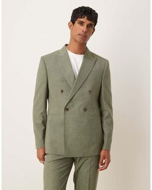 ASOS Double Breasted Regular Suit Jacket - Green