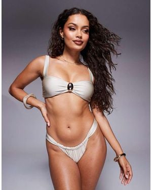 Candypants Top Bikini Color Champagne Con Dettagli - Bianco