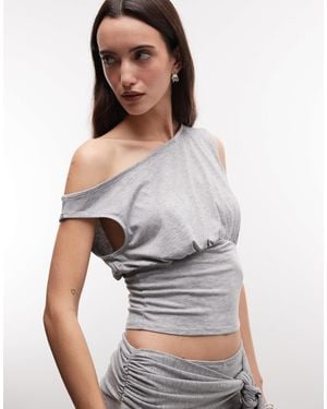 Collusion Off-shoulder Top Co-ord - Gray