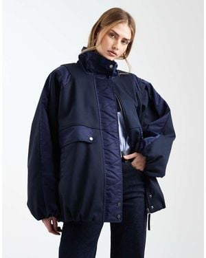 ASOS Decon 2.0 Spliced Bomber Jacket - Blue