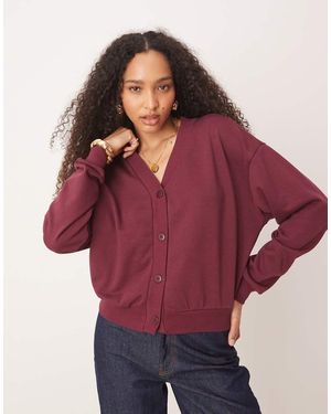 ASOS Cárdigan Verde Oliva De Tejido De Sudadera De (Parte De Un Conjunto)-Rojo
