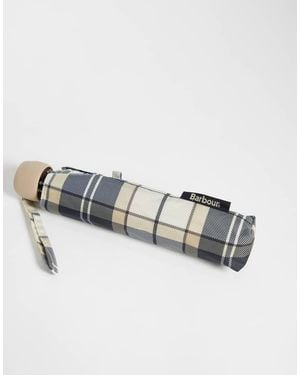 Barbour Portree Tartan Check Umbrella - White
