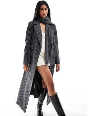 4th & Reckless Tailored Maxi Formal Coat With Matching Scarf - Black