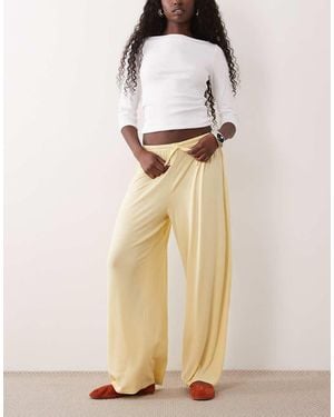 Gina Tricot Wide Leg Casual Trousers - Natural