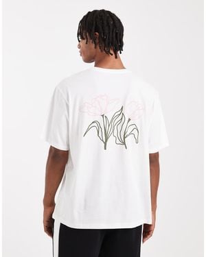 Jack & Jones T-shirt With Flower Back Print - White