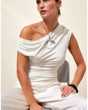 NA-KD Draped Top - Grey