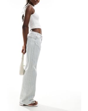 Pull&Bear Low Rise Contrast Thread Striped Jean - Blue
