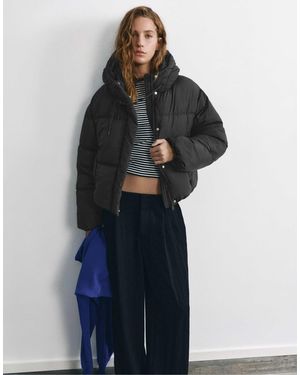 Pull&Bear Kurze steppjacke mit kapuze - Blau
