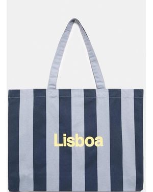 Pull&Bear Stockholm Striped Tote Bag - Blue