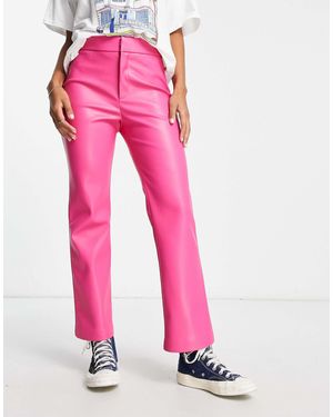 Stradivarius Faux Leather Trouser - Pink