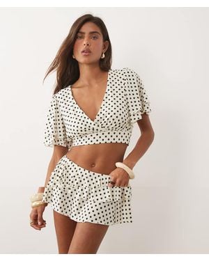 Miss Selfridge Mini Rara Skort - White