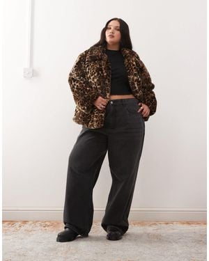 Noisy May Faux Fur Jacket - Multicolor