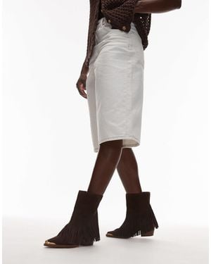 Bronx Jukeson Tassel Western Ankle Boots - Black
