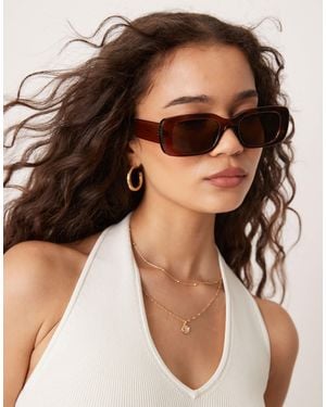 Mango – sonnenbrille mit breitem gestell - Braun