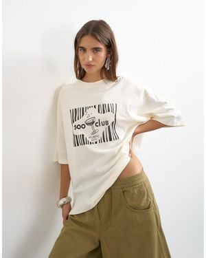 TOPSHOP '500 Club' Graphic T-shirt - Natural