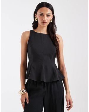 ONLY Open Back Bow Top Co-Ord - Black