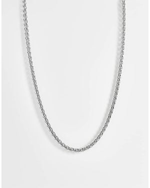 ASOS Collar De Cadena De Cordón De Acero Inoxidable Resistente Al Agua - Blanco