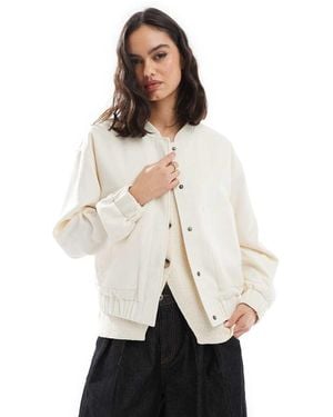 Pieces Lined Bomber Jacket - Natural