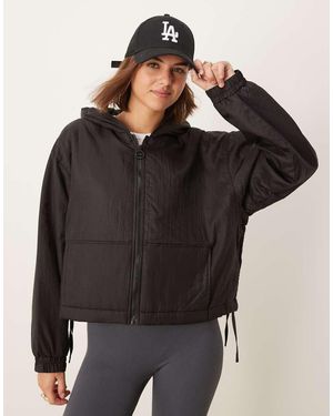 Pimkie Chaqueta Bomber Negra Con Capucha De - Negro
