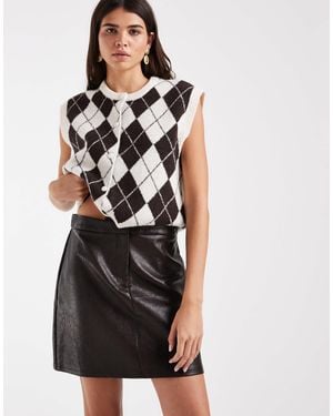 Vero Moda High-waist Leather-look Mini Skirt - Black