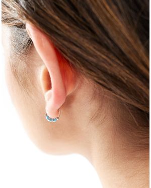 Kingsley Ryan 10mm Hoop Earrings With Turquoise Beads - Brown
