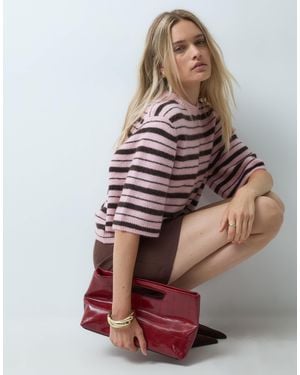 & Other Stories Relaxed Knitted Short Sleeve T-shirt - Pink