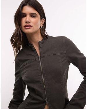 Weekday Fitted Zip Through Jacket - Gray