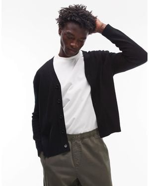 ARKET Textured Wool Blend Knitted Cardigan - Black