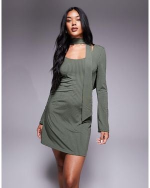 ASOS Scoop Neck Scarf Mini Dress - Gray