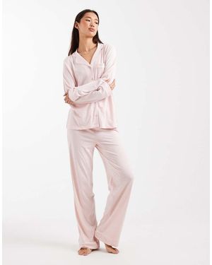 New Look Pijama Rosa Claro Con Cuello De Solapas De