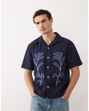 Abercrombie & Fitch Floral Pattern Short Sleeve Shirt - Blue